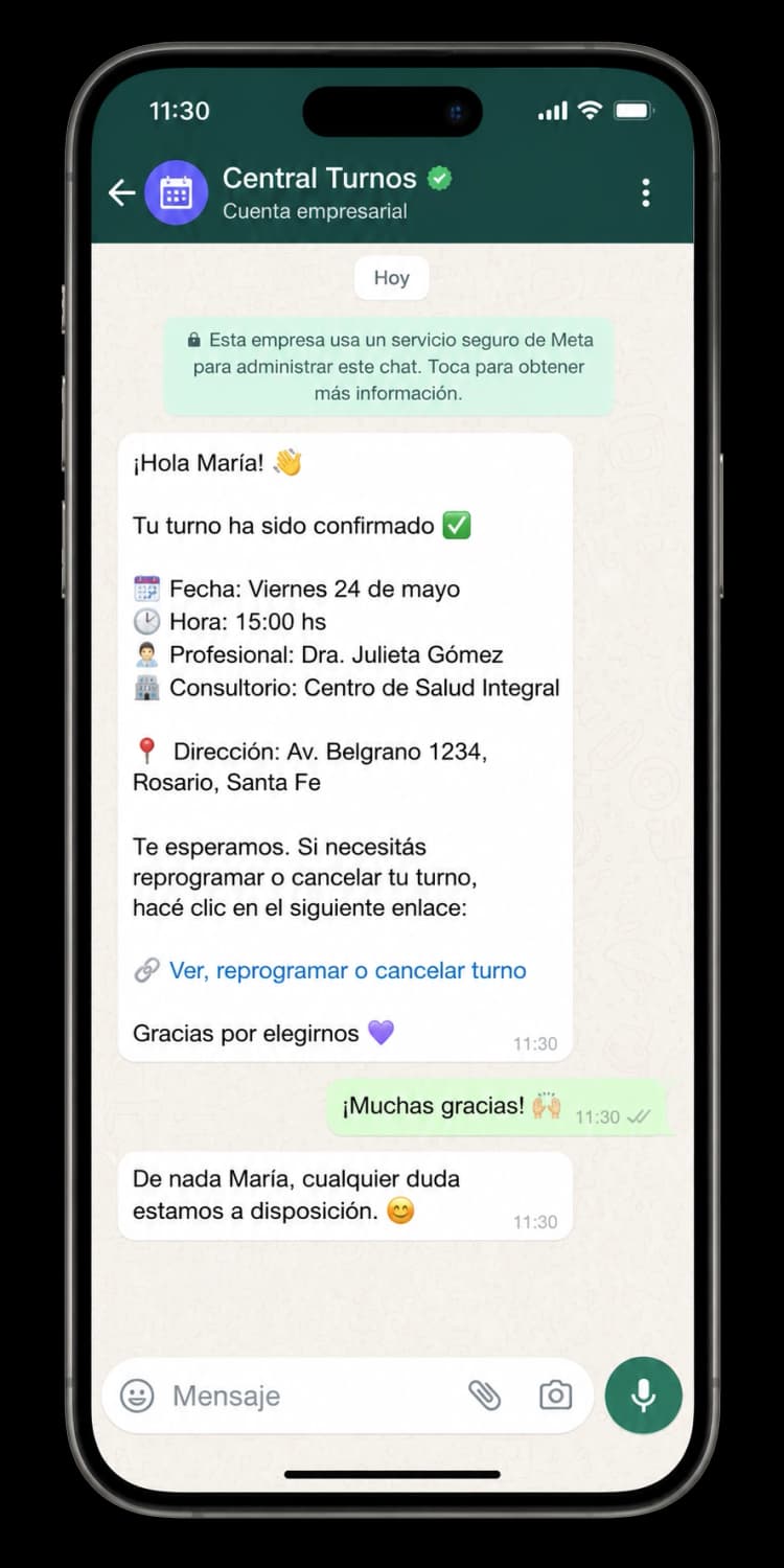 WhatsApp Central turno